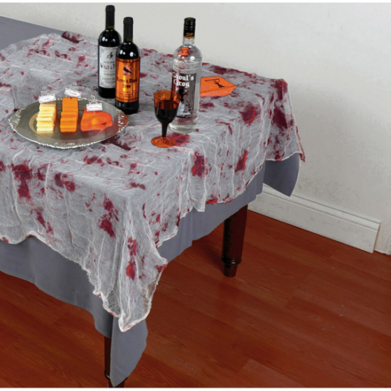 Blutverschmierte Tischdecke - 152,4 x 213,3 cm - Verbandsstoff