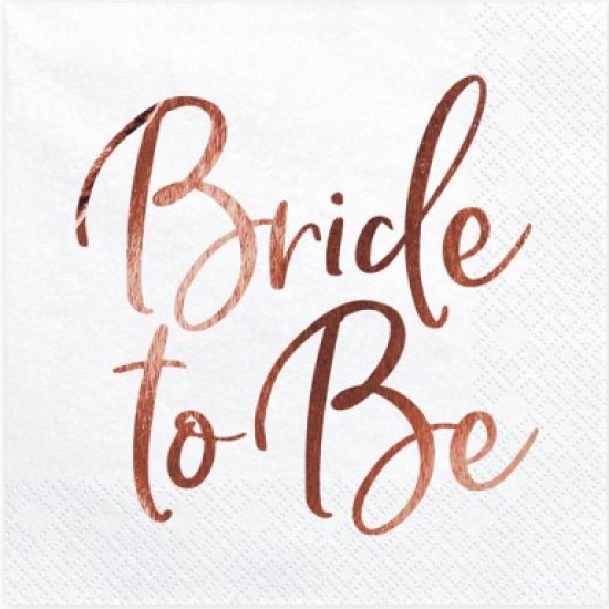 20 Servietten - "Bride to Be" - roségold - 33 x 33 cm