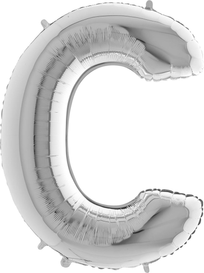 Folienballon - Riesenbuchstabe - "C" - silber - 101 cm