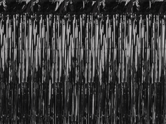 Lametta - Party - Glitzer - Vorhang - schwarz - metallic - 90 x 250 cm