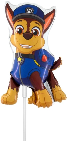 Folienballon am Stab - luftgefüllt - Paw Patrol - Chase