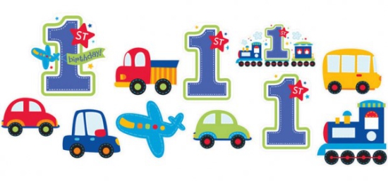 12 Cutouts - Deko - Scherenschnitte - 1st Birthday - Papier