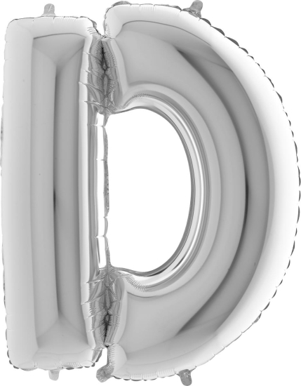 Folienballon - Riesenbuchstabe - "D" - silber - 101 cm