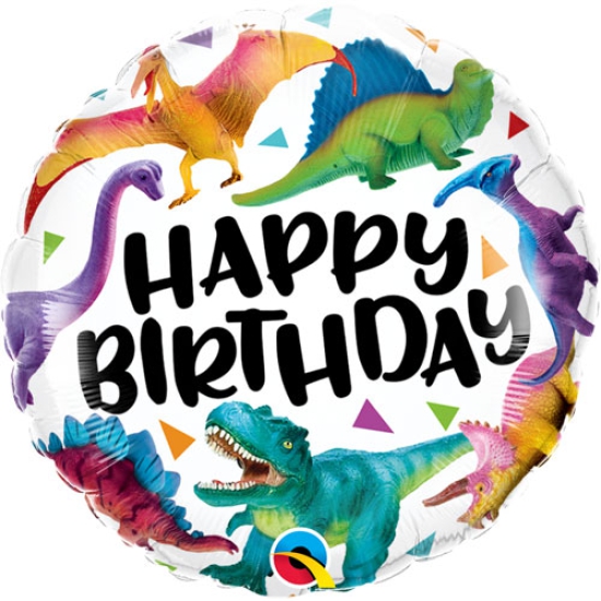 Folienballon - Happy Birthday - Dinosaurier - 46 cm