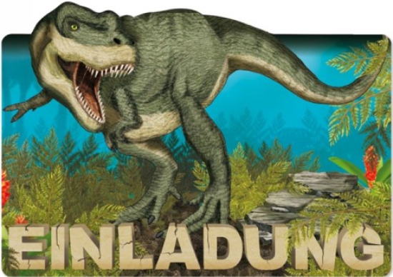 8 Einladungskarten - Lutz Mauder - Dinosaurier - T-Rex - inklusive Umschläge - Papier