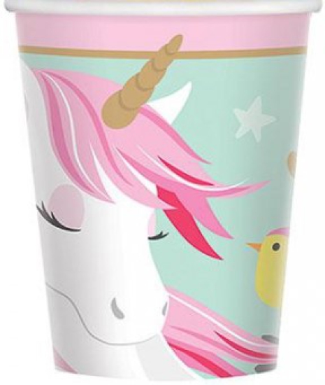 8 Becher - zauberhaftes Einhorn - 250 ml