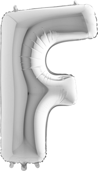 Folienballon - Riesenbuchstabe - "F" - silber - 101 cm
