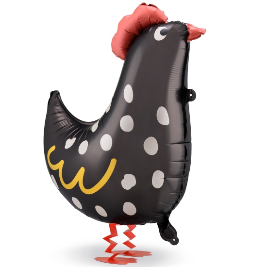 Laufender Ballon - schwarzes Huhn - 48 x 60 cm