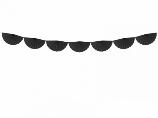 Fächergirlande - schwarz - Ø40 cm - 300 cm