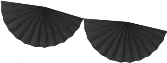 Fächergirlande - schwarz - Ø40 cm - 300 cm