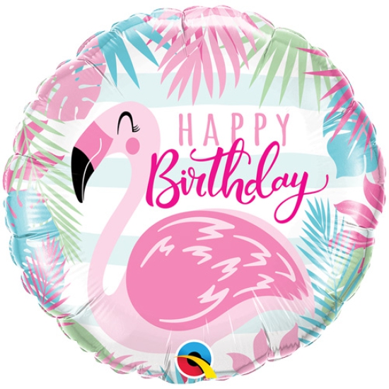 Folienballon - Happy Birthday - Flamingo - 46 cm