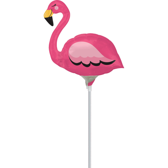 Folienballon am Stab - luftgefüllt - "Flamingo"