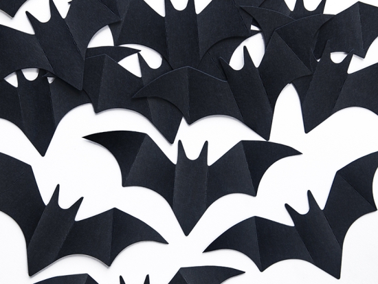 Papier Konfetti - schwarze Fledermäuse - 10-tlg.