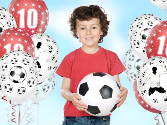 6 Latexballons - Fußball - Soccer - Ø 30 cm