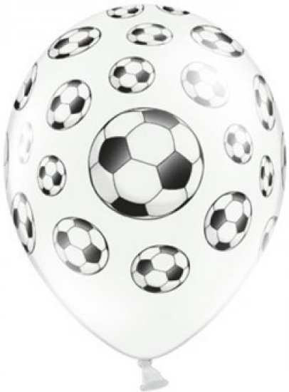 6 Latexballons - Fußball - Soccer - Ø 30 cm