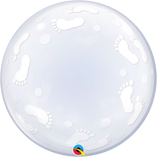XL Ballon - Bubble - transparent - Geburt - Babyfüße - 61 cm