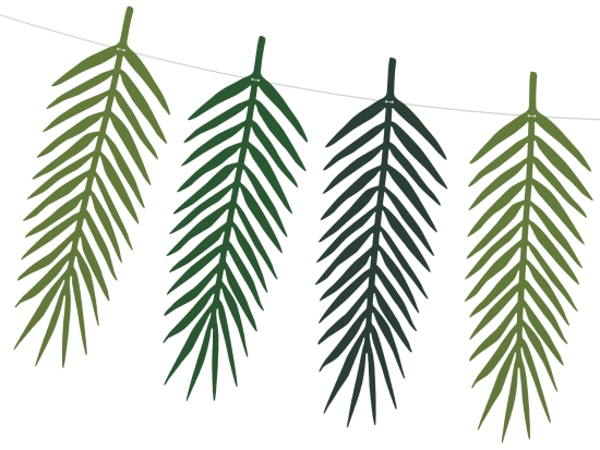 Motivgirlande - Aloha - tropische Blätter - Jungle - Dschungel - 1,25 m