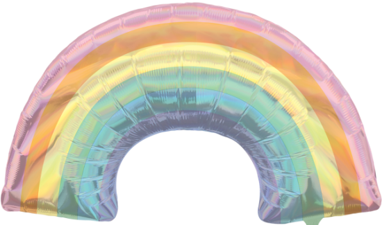 XL Folienballon - Regenbogen - Pastell - Irisierend - 86 x 48 cm