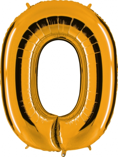 Folienballon Riesenzahl "0", gold, 102 cm