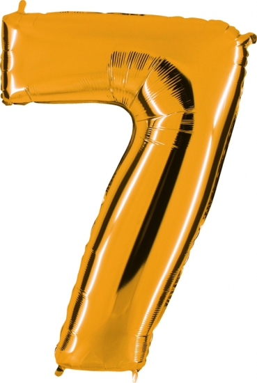Folienballon Riesenzahl "7", gold, 102 cm