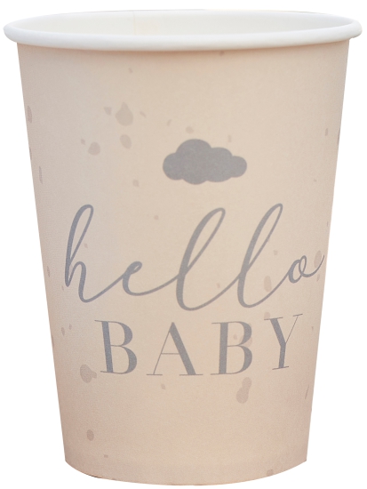 Ginger Ray - 8 Neutrale Baby Shower Becher Hallo Baby