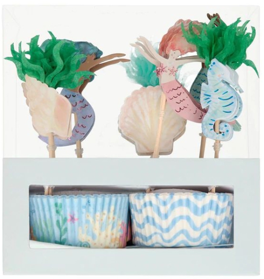 MeriMeri - Meerjungfrauen - Mermaid - Cupcake Muffin Set - 24 Topper