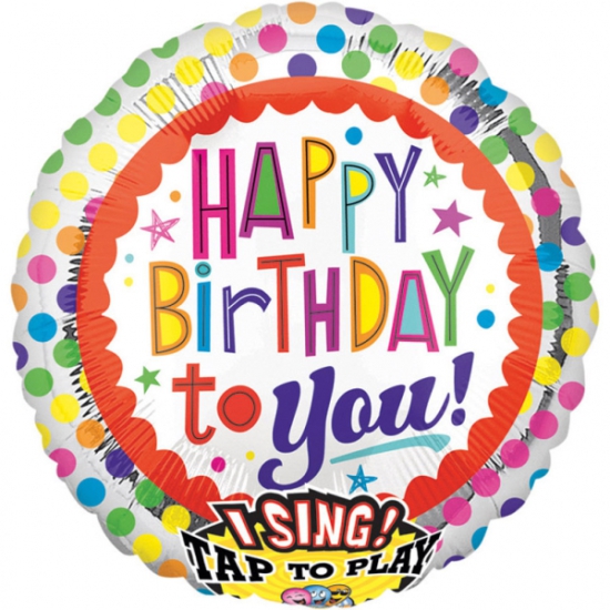 XL Folienballon - singend - Happy Birthday - 71 cm