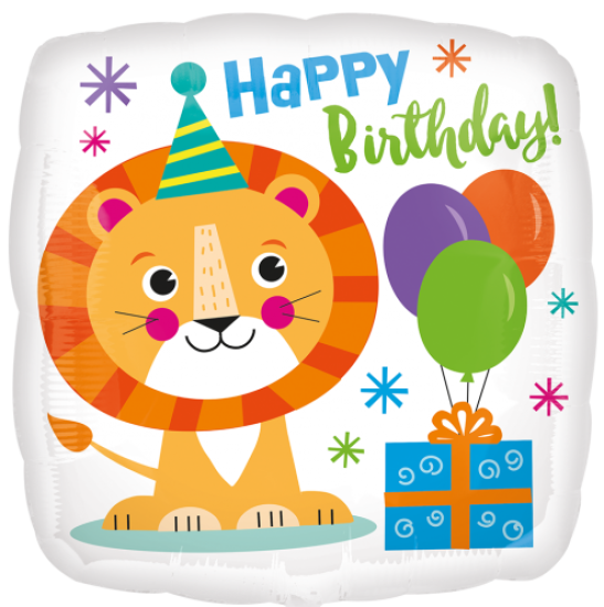 Folienballon - Happy Birthday - Partylöwe - 43 cm