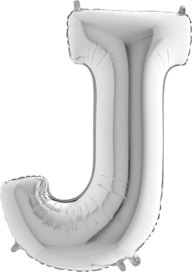 Folienballon - Riesenbuchstabe - "J" - silber - 101 cm