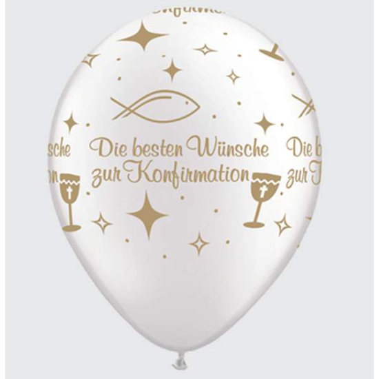 Latexballon - "Die besten Wünsche zur Konfirmation" - 28 cm