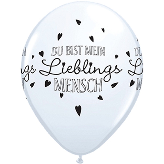 Latexballon - "Lieblingsmensch" - transparent - 28 cm