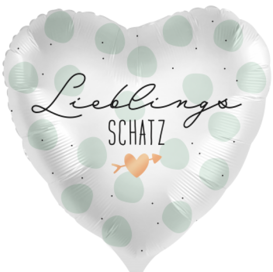 Folienballon - "Lieblingsschatz" - Herz - satin - 45 cm