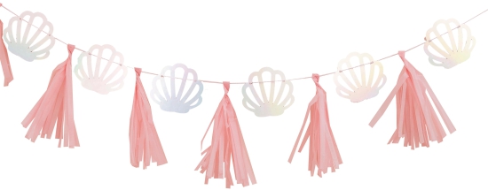 Ginger Ray - Motivgirlande Rosa und schillernde Muscheln mit Tasseln