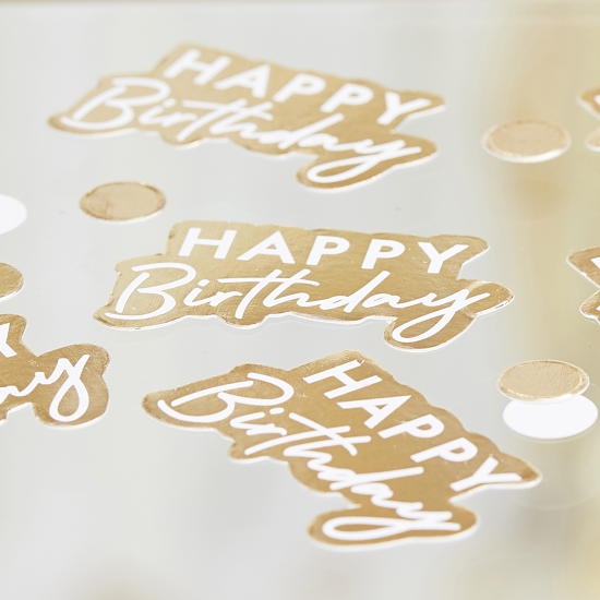Ginger Ray - Konfetti Streudeko - Gold Happy Birthday Party Cups