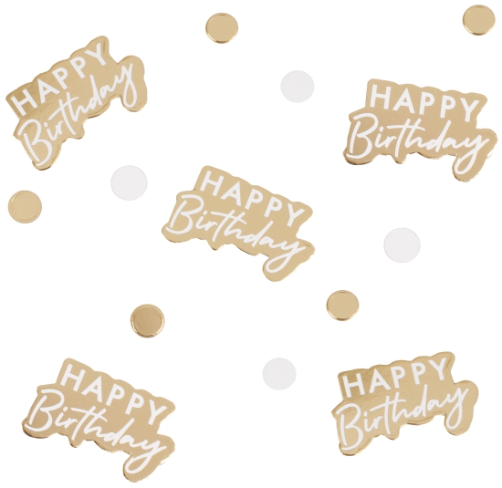 Ginger Ray - Konfetti Streudeko - Gold Happy Birthday Party Cups