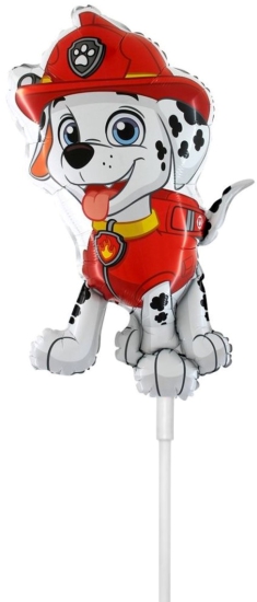 Folienballon am Stab - luftgefüllt - Paw Patrol - Marshall