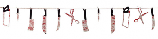 Halloween - Girlande - Blutiges Messerset - 229 cm