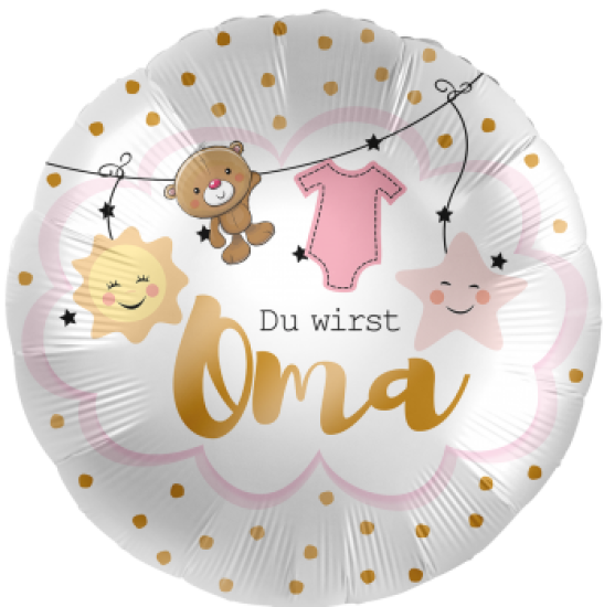 Folienballon -  "Du wirst Oma" - satin - rund - 45 cm