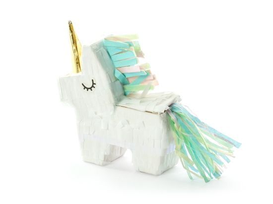 Mini Pinata - Einhorn - irisierend - 8 x 8 x 2.5 cm