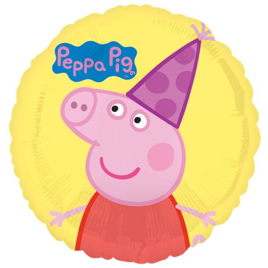 Folienballon  -  "Peppa Wutz mit Partyhut" - Peppa Pig -  43 cm