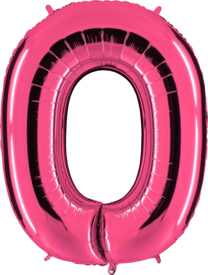 Folienballon Riesenzahl "0", pink, 102 cm