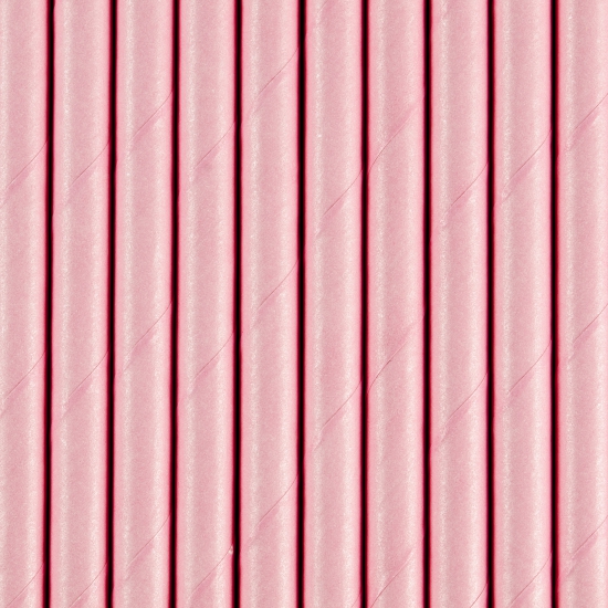 10 Strohhalme - Papier - helles rosa - 19,5 cm