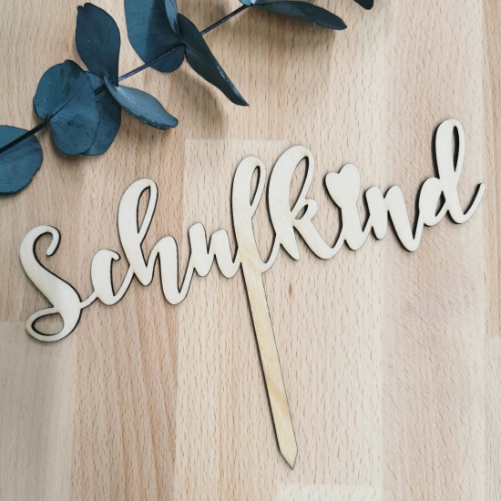 Cake Topper - Tortenstecker aus Holz - Kuchendeko - Schulkind