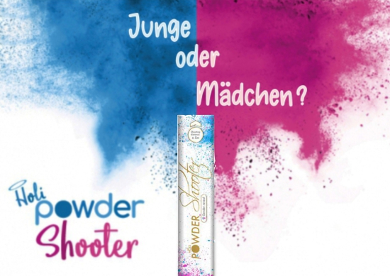 Holi Powder Shooter - Gender Reveal - Geschlechtsenthüllung - Jungs - blau
