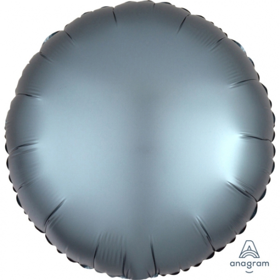 Folienballon - rund - stahlblau - satin - 43 cm