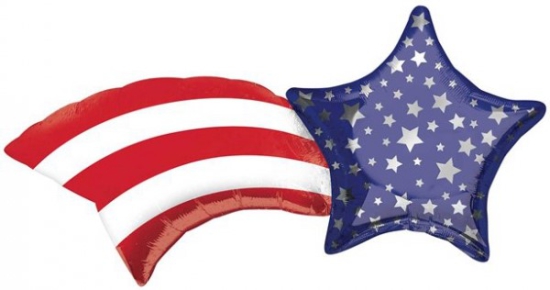 XL Folienballon - "Sternschnuppe" - USA - America - Party - 55 x 68 cm