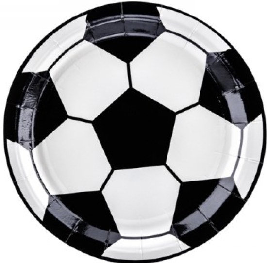 6 Pappteller - Fußball - Party - Soccer - 18 cm