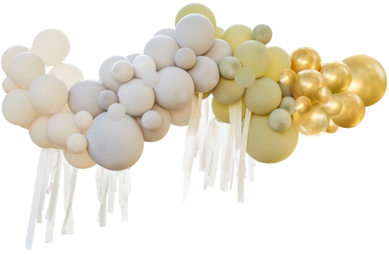 Ginger Ray - DIY Ballongirlanden-Set  Grüner, cremefarbener, grauer und goldener Chrom-Ballonbogen-Set