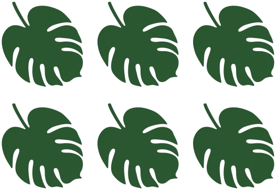 Platzkarten - Aloha - Dschungel - Jungle - Tropische Blätter - Palmblätter - 6-teilig