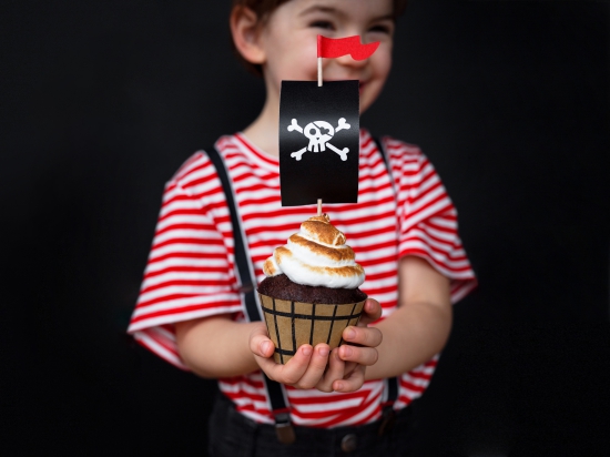Piraten - Tortendeko - Muffin - Cupcake - Set aus Kraftpapier - 12-teilig